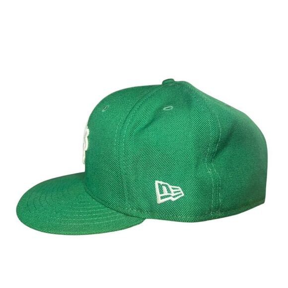 New Era Men’s 8 Oakland A’s Fitted Hat Green MLB Fan Apparel - Picture 3 of 6